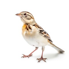 Grasshopper sparrow bird isolated on white. Generative AI