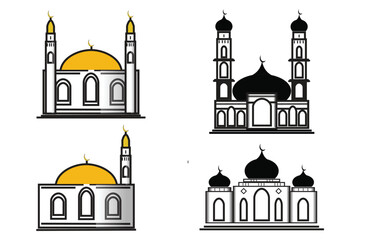 simple mosque vector