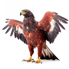 Obraz premium Harriss hawk bird isolated on white. Generative AI