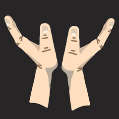 Male hands holding something on isolated background. Flat design illustration