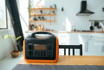 Fototapeta premium portable power station at home 
