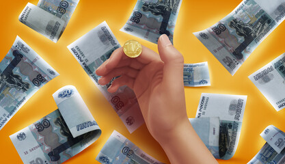 Russian Money Photo Illustration