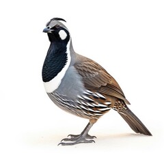 California quail bird isolated on white. Generative AI