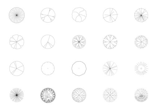 tree plan plant landscape architecture nature park garden collection vector. set tree outline environment top view illustration green urban bush. tree architecture flower outdoor silhouette.