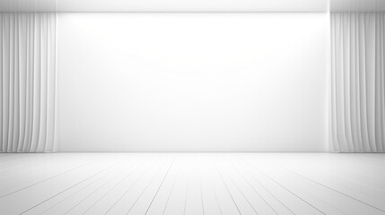 empty white room with presentation window. Generative Ai. 