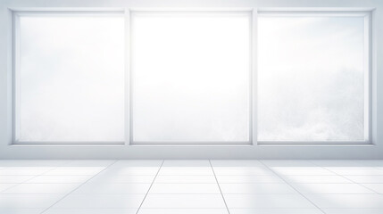 empty white room with window. Generative Ai. 