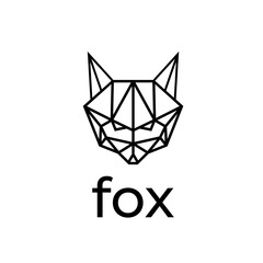 fox head simple vector illustration in geometric style