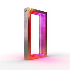 door frame rectangle red golden and purple Generative AI