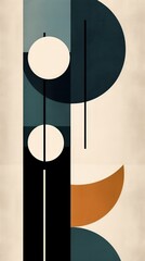Minimalist Abstract Composition with Clean Lines and Limited Color Palette AI Generated
