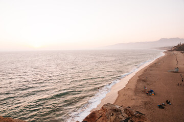 los angeles beach sunset background
