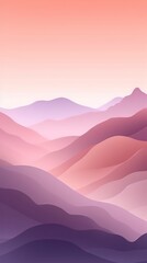 Fototapeta na wymiar Pastel Pink and Lavender Minimalist Landscape Mountain Wallpaper AI Generated