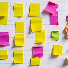 Sticky Notes On A White Wall