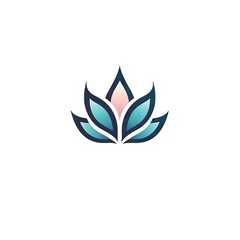 Simple and Elegant Flower Logo on White Background AI Generated