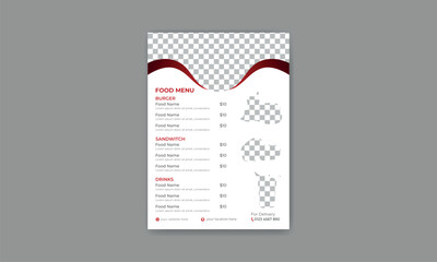 Food menu design  template, 