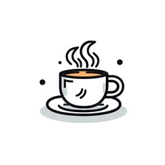 Modern and Minimalistic Coffee Cup on White Background AI Generated
