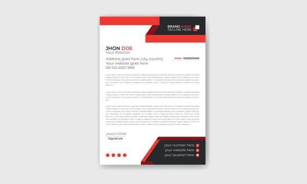 Modern business letterhead template, Abstract stylish design,