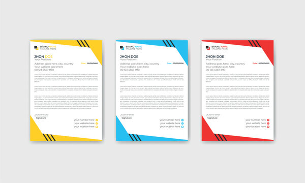 Business letterhead template, Abstract stylish design set.