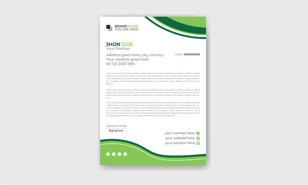 Clean corporate company business letterhead template vector illustration.
