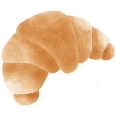 drawing cute bread croissant with delicious testy.