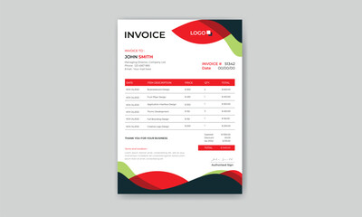 Professional corporate Invoice design, Bill form business invoice template,