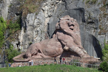 Le lion de Belfort, sculpture de Bartholdi, ville de Belfort, territoire de Belfort, France