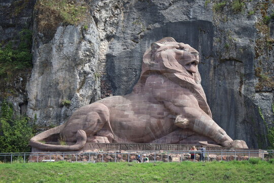 Le lion de Belfort, sculpture de Bartholdi, ville de Belfort, territoire de Belfort, France