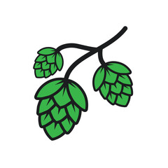 illustration of a green branch hops