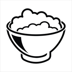 rice bowl icon vector design template