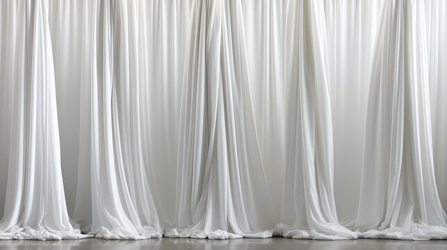 white drape curtain on white