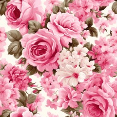 Obraz premium Flirty and Romantic Textile: High-Quality Seamless Pattern AI Generated