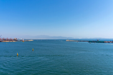 Pacific Ocean view from the Port of Ensenada in Baja California, Mexico