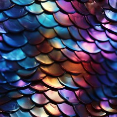 Holographic Snake Scales Textile Seamless Pattern AI Generated