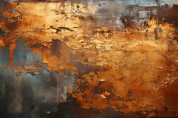 Rusty Metal Steel Gold Grunge Texture Background AI Generated