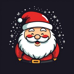 Minimal Christmas Santa Clipart Icon Vector Illustration AI Generated