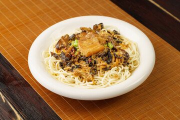Chinese traditional gourmet homemade stewed noodles