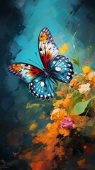 Obraz na płótnie Canvas Butterfly impressionist art realistic: