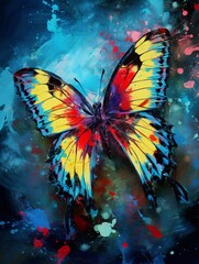Fototapeta na wymiar Butterfly impressionist art realistic: