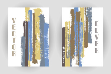 Couple of cover pages with vertical paintbrush stripes pattern.