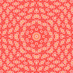 Minimal mosaic endless pattern vector composition. Flat curtain motif.