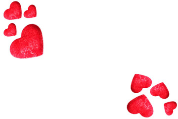 red hearts isolated on white 