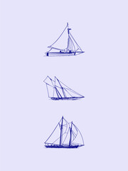 ship on the sea vector icon design