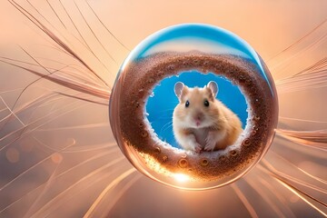 hamster in the snow generated by AI technology 