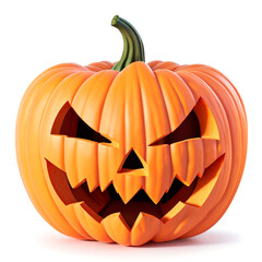 Halloween Pumpkin Jack o Lantern isolated on white background. AI Generative