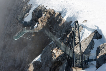 Image of the the skywalk rope bridge in Dachstein Mountains, Austria, Europe	