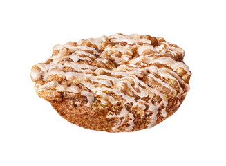 Watercolor illustration of Pumpkin coffee cake donuts isolated on white background.