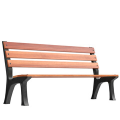 3D rendering illustration of a park bench