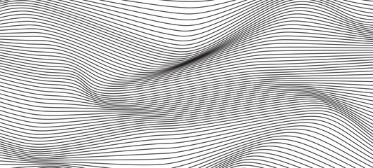 black and white wavy stripes background - obrazy, fototapety, plakaty