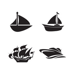 boat icon logo vector design template
