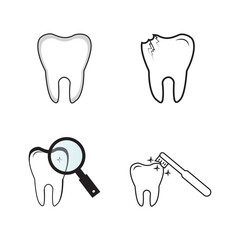 tooth icon logo vector design template