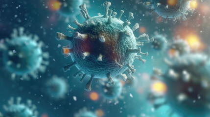 Dangerous virus particles in the air - obrazy, fototapety, plakaty
